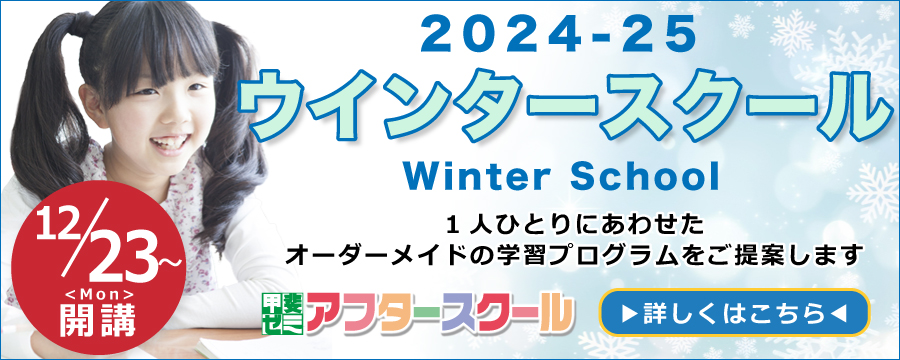 2025ウインタースクール　1人ひとりにあわせたオーダーメイドの学習プログラムをご提案します。12/23(月)～開講